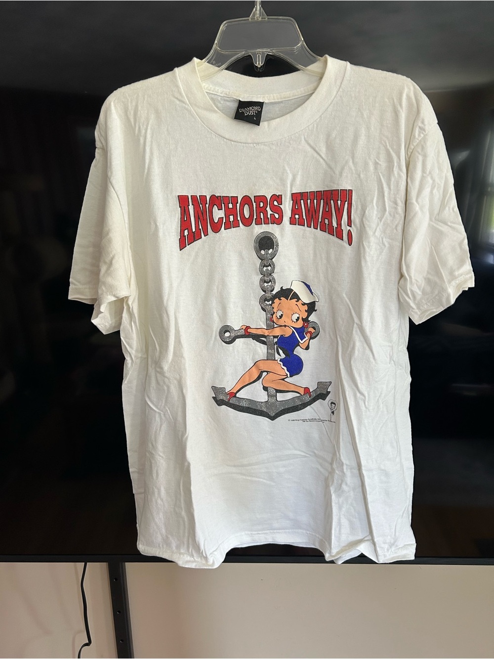 Betty Boop "Anchors Away!" Short Sleeve Tee - White